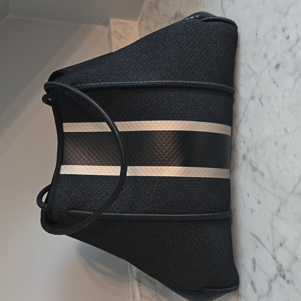 HAUTE SHORE Neoprene Black Tote with Pink Logo